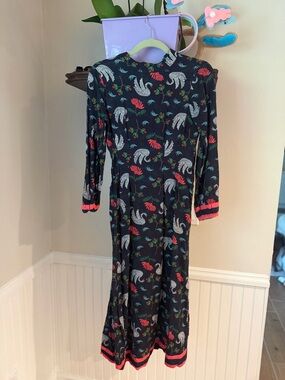 CELINA MOON | Dresses | Celina Moon Long Sleeve Denim Floral Maxi Dress  With Belt | Poshmark